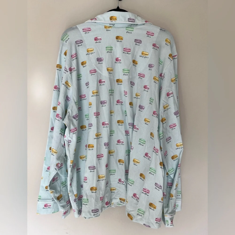 BedHead Pajamas 2X Macaron Print Pajama Set Blue Parisian Macarons PJs - Picture 6 of 9